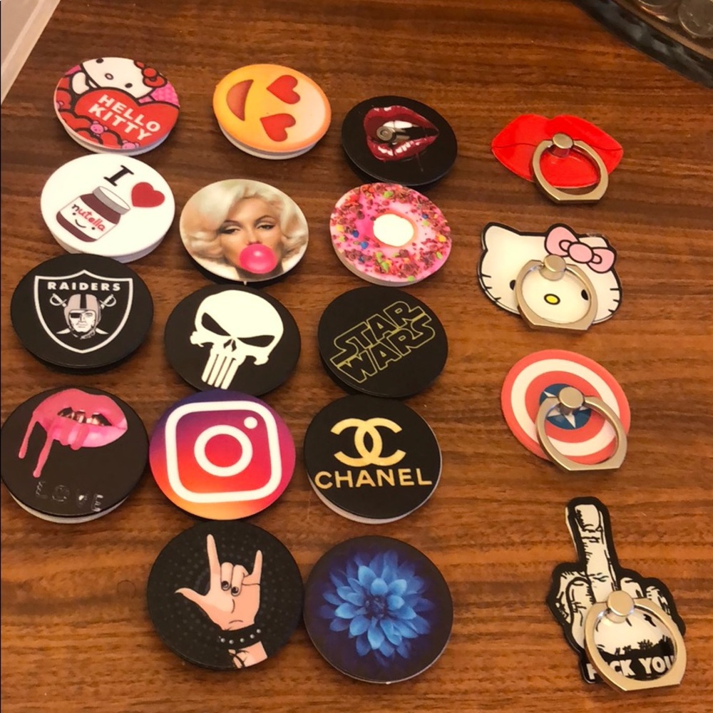 pop/finger sockets for cellphones and stylus pen